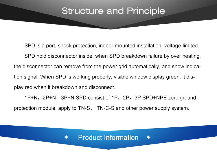 Solar PV Surge Protection 800V Photovoltaic Lightning Protection Outdoor Surge Protector Device DC SPD