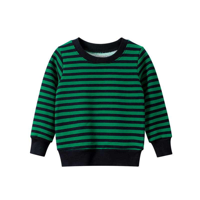 Striped Round Neck Long Sleeve Shirts for Boys