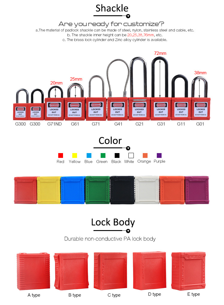 Non-Conductive Small Industy Safety Padlock Bd-G04