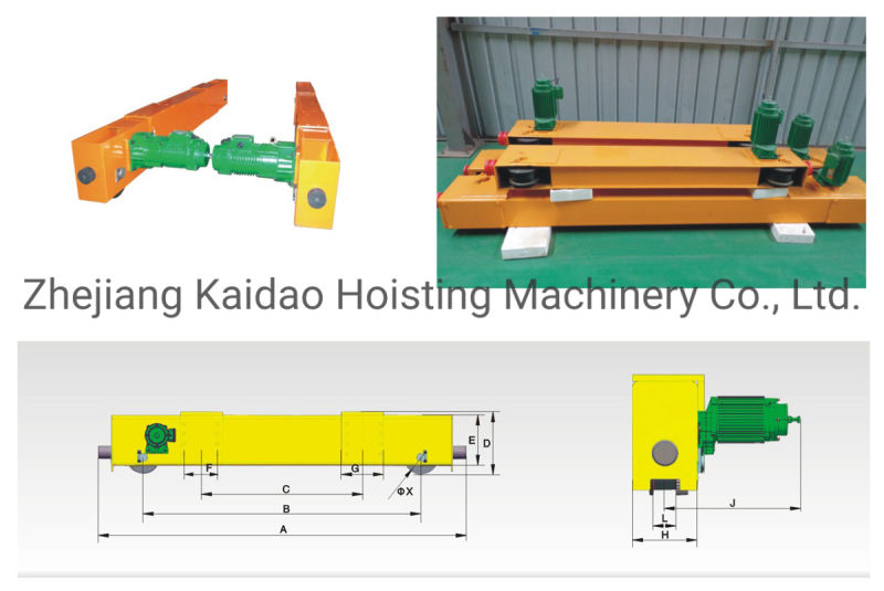 Elk Single and Double Girder Crane End Carriage with Motor