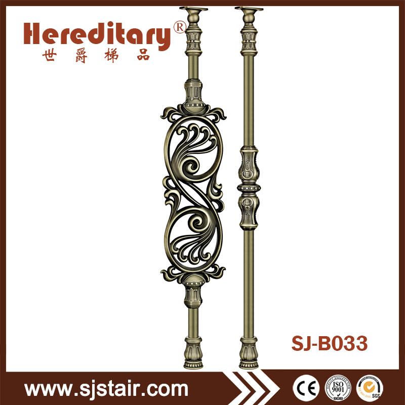 Wholesale Prefab Metal Stair Railing Antique Copper Balustrade for Duplex House