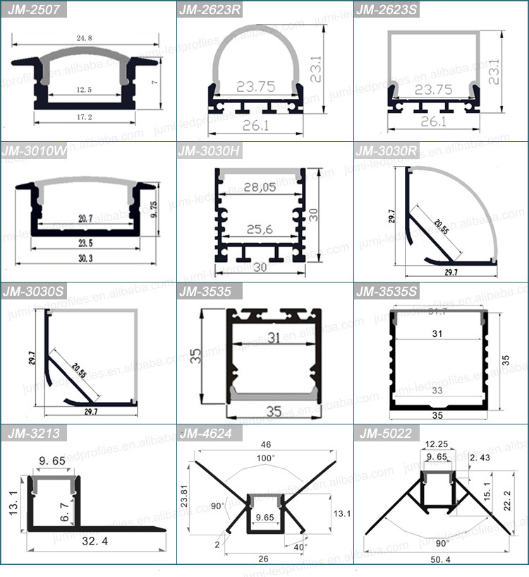 T Shape 12mm Width Recess Aluminum Profile for LED Strip Light