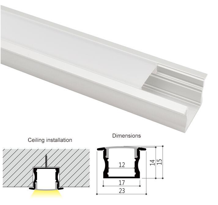 23mm Wide Flush Mount Aluminum Profile for LED Strip Lights - China