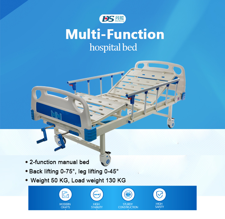 2 Cranks 2 Functions ABS Headboard Patient Hospital Beds for Old People