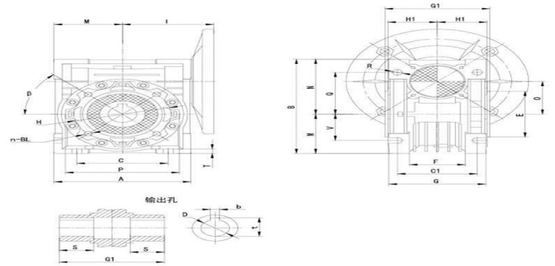 Precise Grinding Gearbox Helical Worm Gear Reducer with Tin Bronze