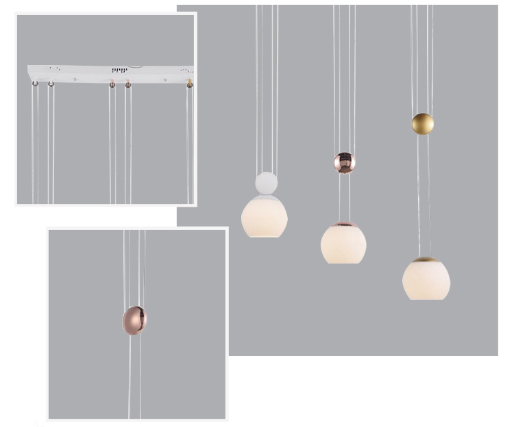 Copper/Gold/White Metal Glass Shade Single Pendant Lighting