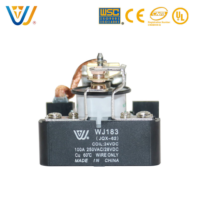 Wj183 100A 1c 24VDC Copper Power Relay with Tape Coil