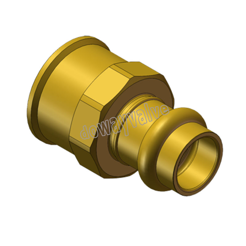 Brass Roll Grove to Copper Adapter Press Fitting