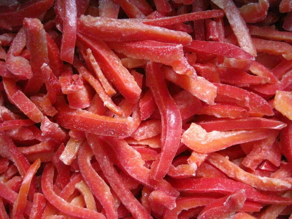 IQF Red Pepper Strips Frozen Pepper Strips IQF Red Pepper