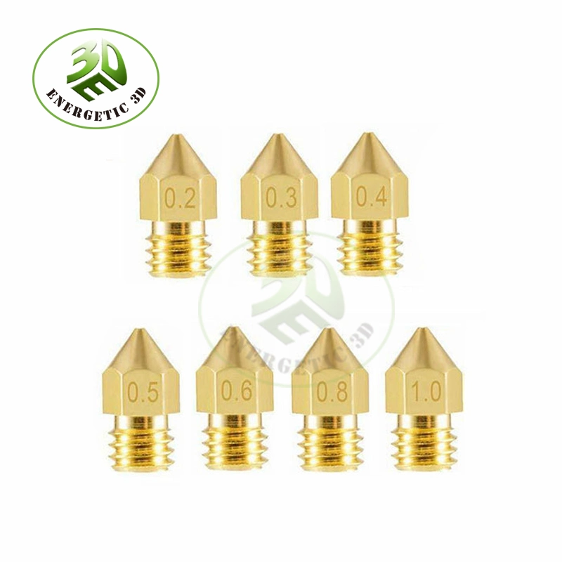 3D Printers Parts Mk7 Mk8 Nozzle 0.2 0.3 0.4 0.5 0.6 0.8 1.0mm Copper Extruder Threaded 1.75mm 3.0mm Filament Head Brass