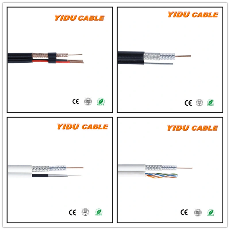 Coaxial Cable+2c Power Cable CCTV CATV Cable RG6 Copper Cable Coaxial Siamese Cable Copper Wire