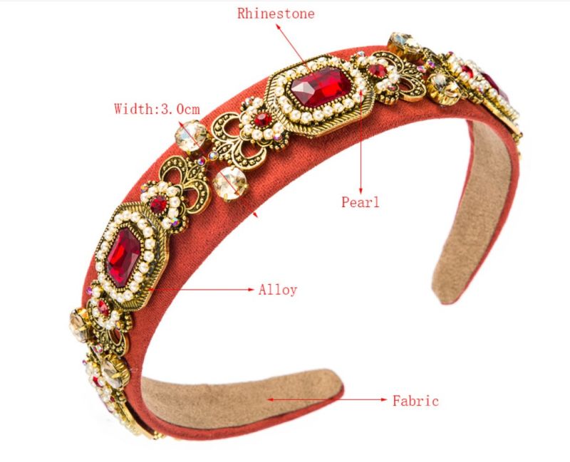 Pearl Crown Headband Alloy Inlaid Diamond Headband