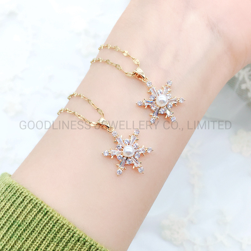 Micro Inlaid Zircon Pearl Fashion Chain Jewelry 925 Necklace