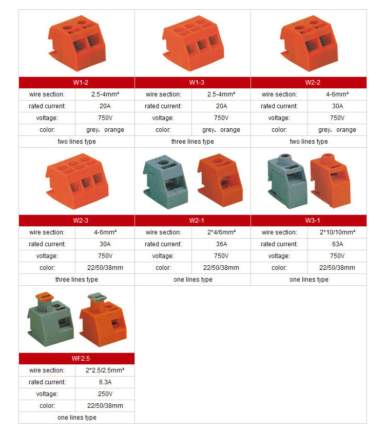 Plastic PCB Copper Contact Terminal Block for Transformer