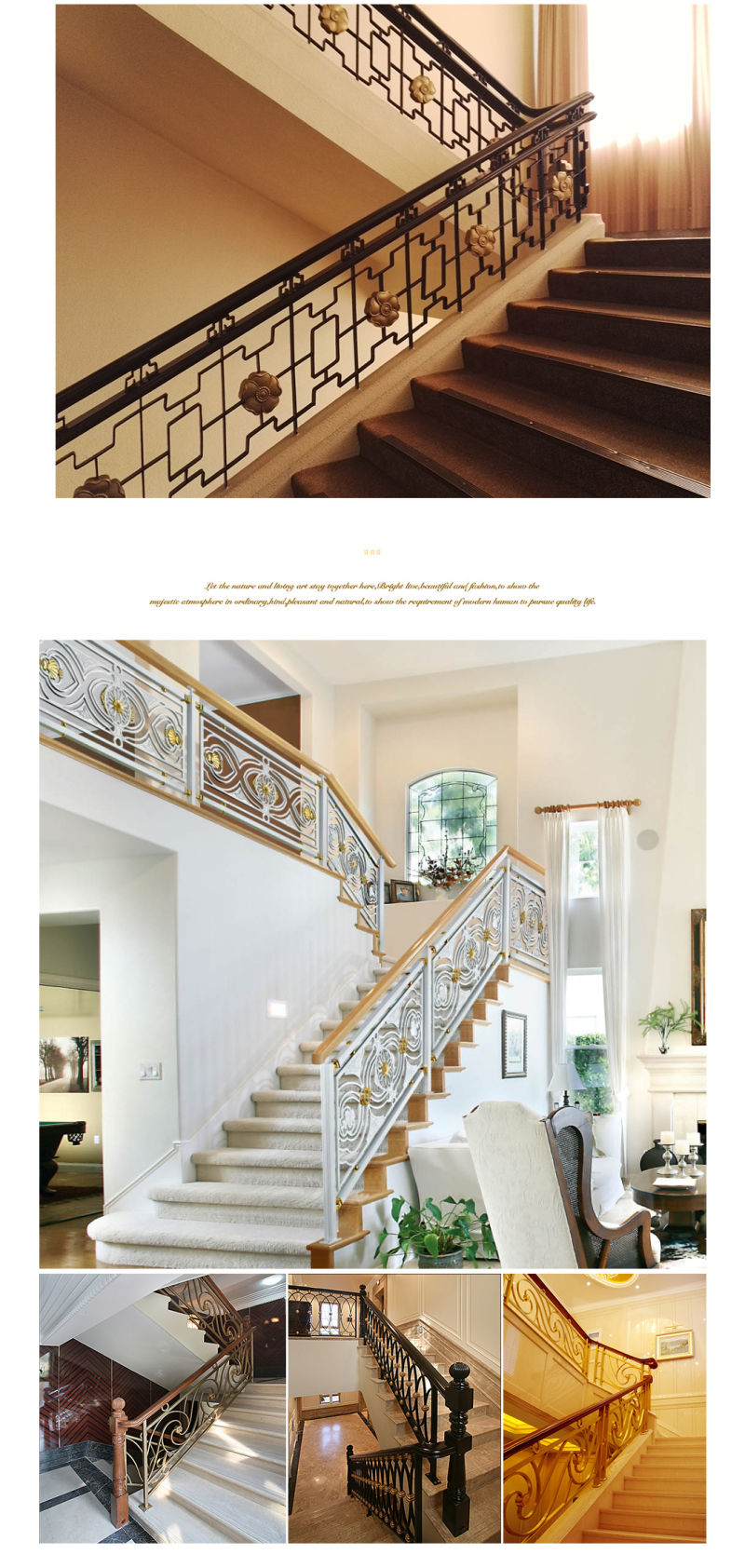 Decorative Luxury Indoor Aluminum Railing Balustrade