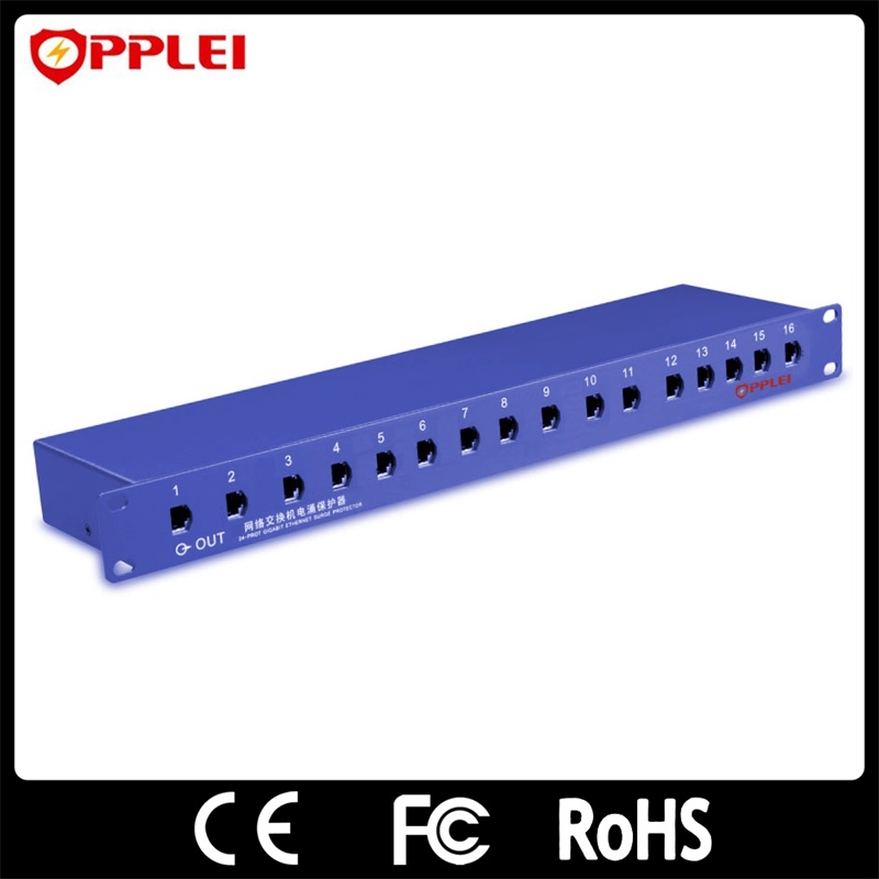 SPD 24 Channels Lightning Protection Cat5e Network Surge Suppressor