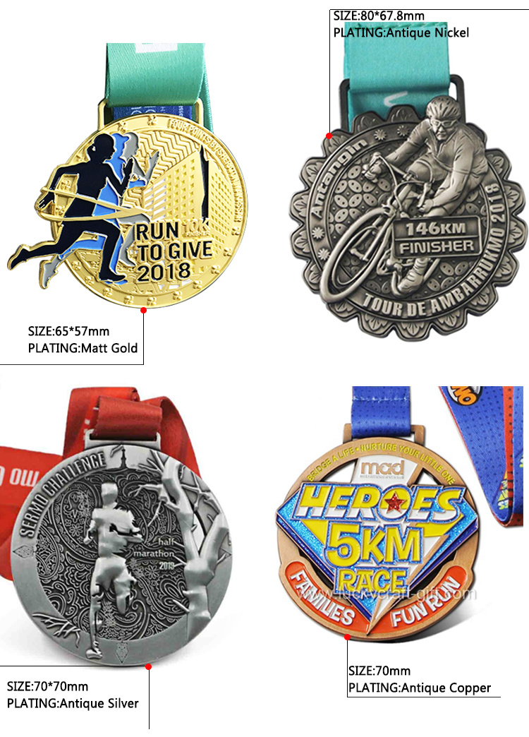 Custom 50kg Sport Metal Nickel Soft Enamel Powerlifting Medals with Ribbon