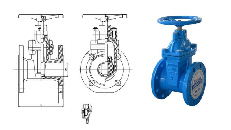 Ductile Iron Pipe Resilient Seat Sluice Control Industrial Electric Gate Valve