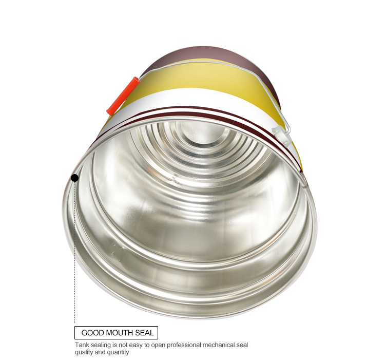 Metal Tin Can 17L Round Empty Tin Brass Color Cans