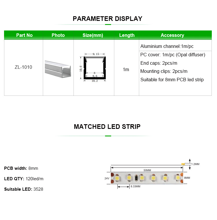 8mm LED Strip AMD3528 SMD2835 Flexible LED Strip for Aluminium Profile