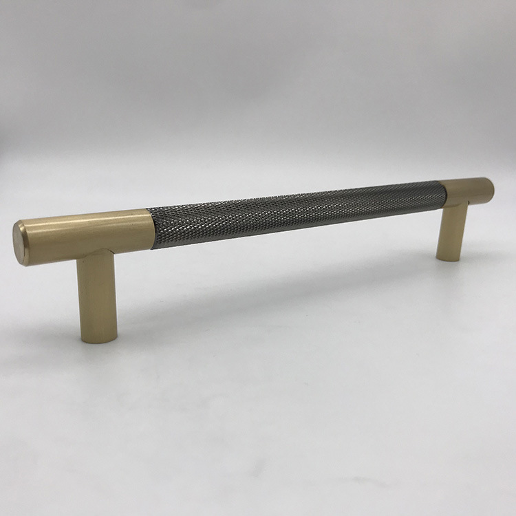 New Aluminium Gold Brushed Brass Knurled Long Furniture Cabinet Handles