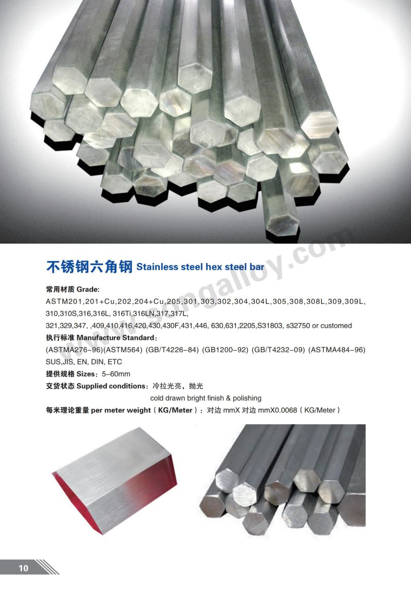 316L 321 Stainless Steel Hex Bar Building Material