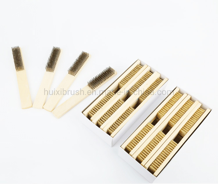 Long Wood Handle Heavy Duty Brass Wire Cleaning Brush