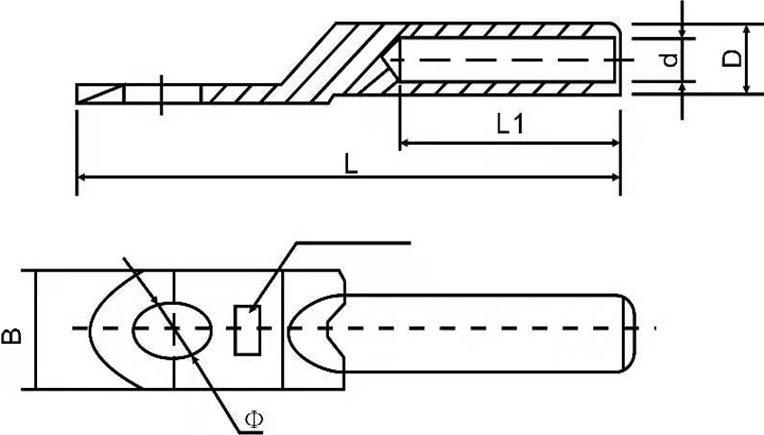 Dt Copper Cable Lug Tinned Copper Cable Lug for Cable Connection