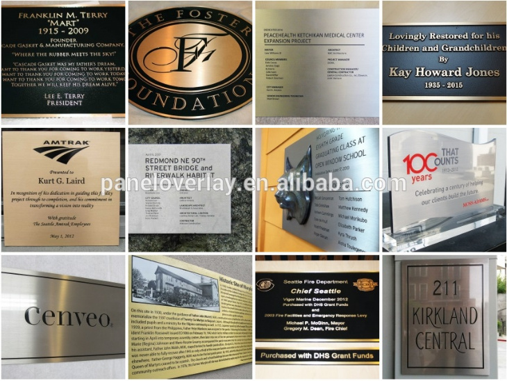 Manufacturer Custom Commemoration Brass Plaque Metal Logo Plaques