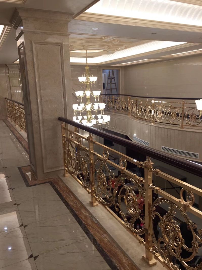 Decorative Antique Copper Aluminum Stair Railing for Multistory Building