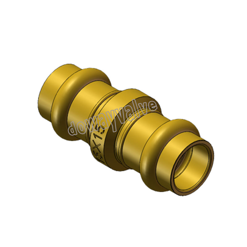 Brass Roll Grove to Copper Adapter Press Fitting