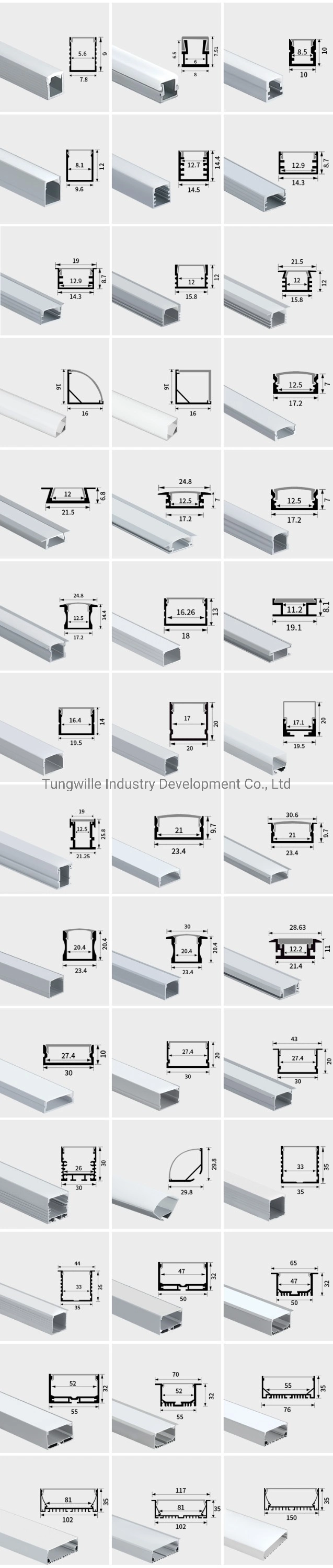 Aluminum Extrusion Profile LED Strips Lights for Indoor Lighting Decoration Linear Light