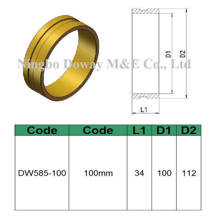 Brass Roll Grove to Copper Adapter Press Fitting