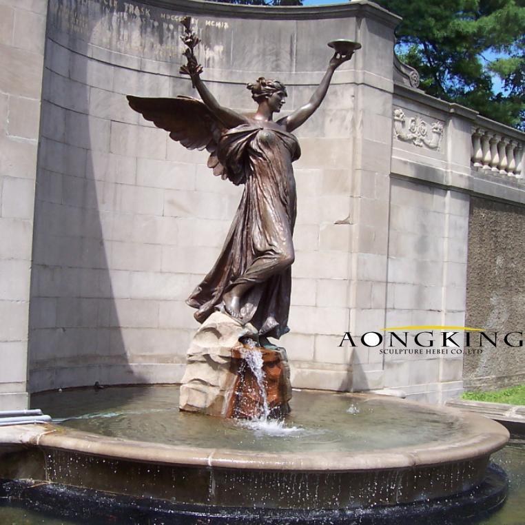 Public Creative Fountain Bronze Winged Angel Bronze Statue