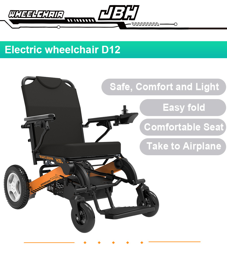 D12 Aluminum Alloy Folding Power Electric Wheelchair for Elderly Use