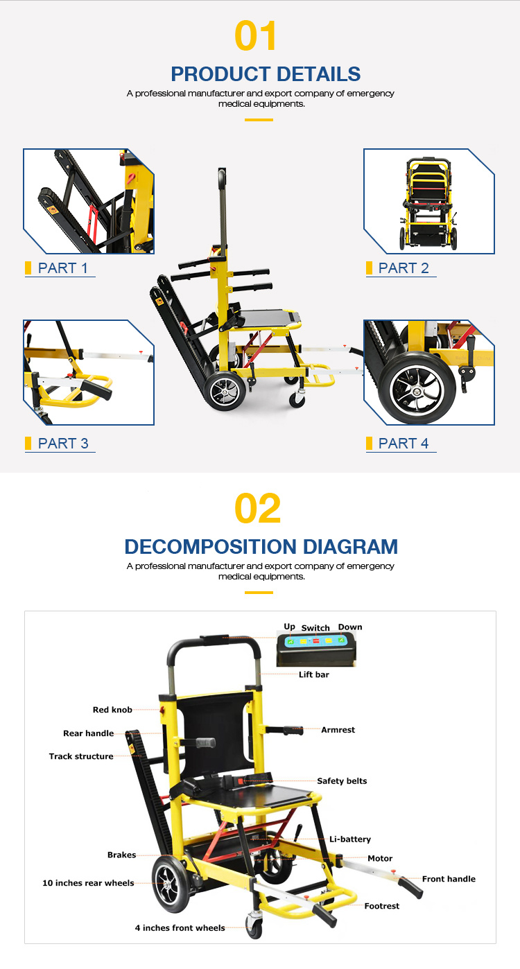 Dw-St003A Evacuation Electric Power Folding Stair Climbing Wheelchair