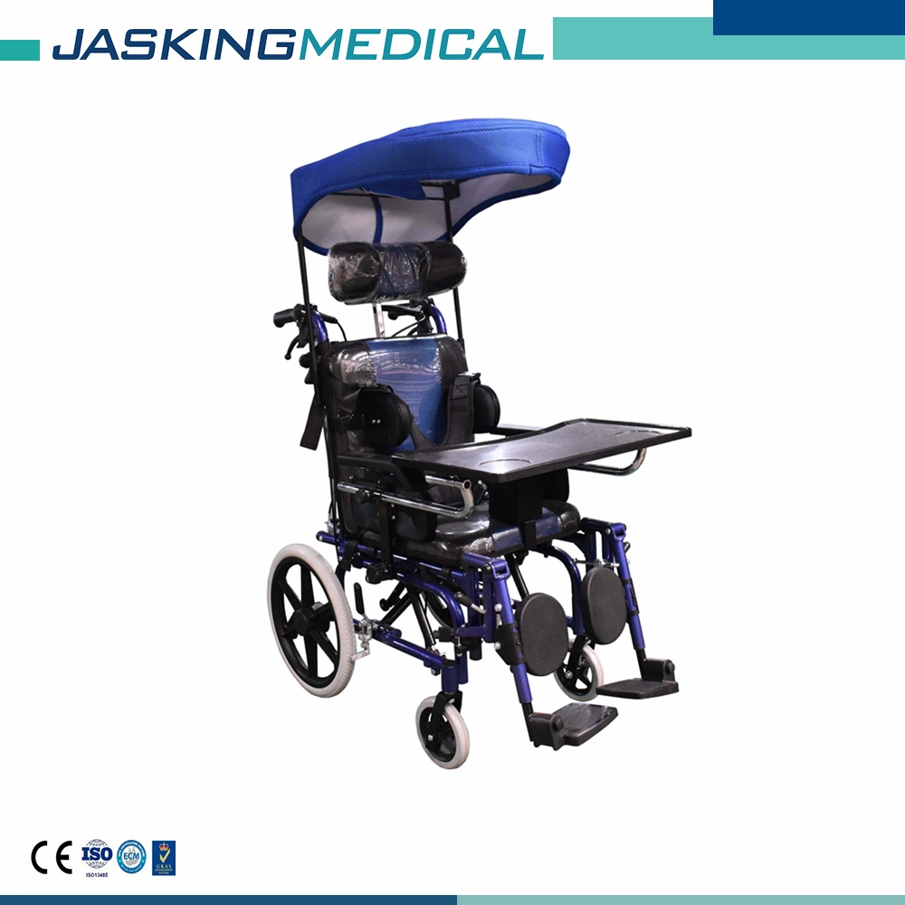 Hot Sale Reclining Wheelchair for Children with Cerebral Palsy with Sunshade and Table Board (JX-868LBCGPY)