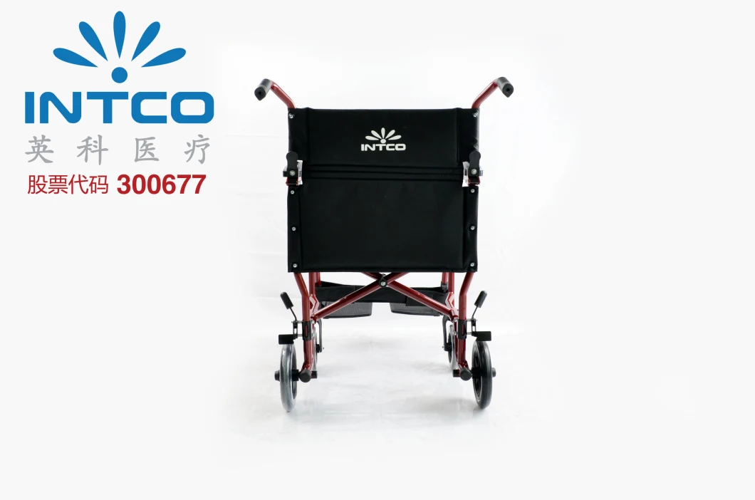 Mobility Aids portable and Compact Lightweight Aluminum/Steel Transport Wheelchair