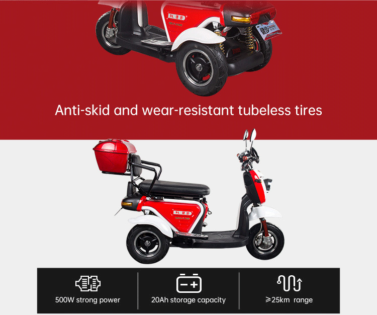 T413-3 Fat Electric Scooter Handicapped Scooters with Rear Box