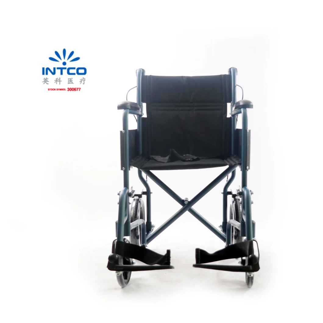 Portable Lightweight Transport Aluminum Wheelchair with Backrest Half Folding