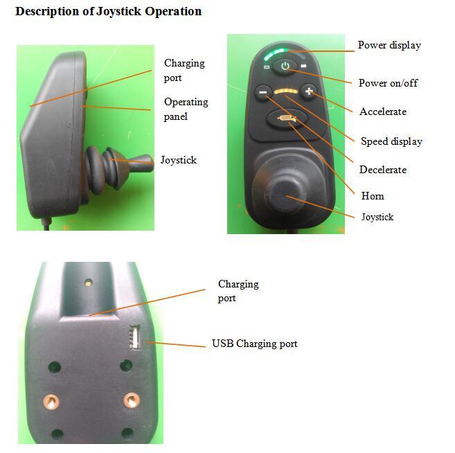 Powered Wheelchair Joystick & Controller on Electric DC Brushless Wheelchair Motor