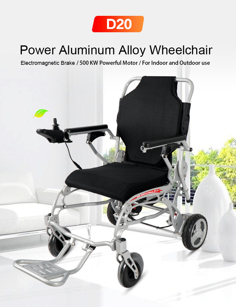 Power Aluminum Alloy Folding Electric Wheelchair for outdoor Travel