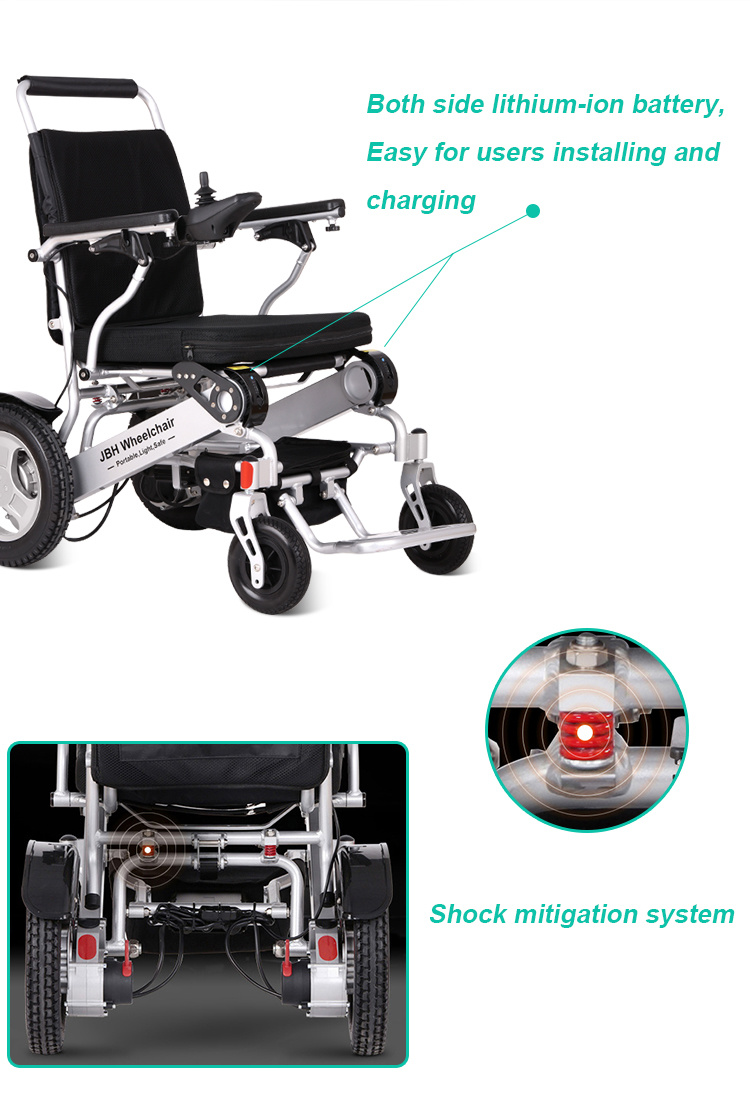 Dual Battery Electric Folding Powered Wheelchair with FDA&Ce