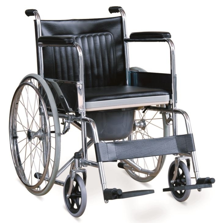 Medical Foldable Manual Steel Toilet Wheelchair for Disabled People