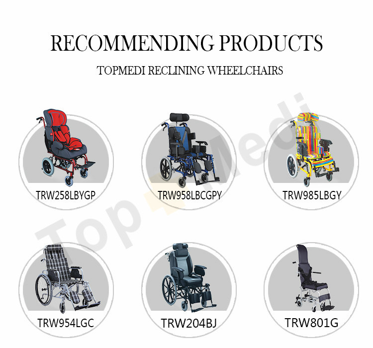 New Medical Equipment Aluminum Adapting Adjustable Reclining Manual Children Wheelchair