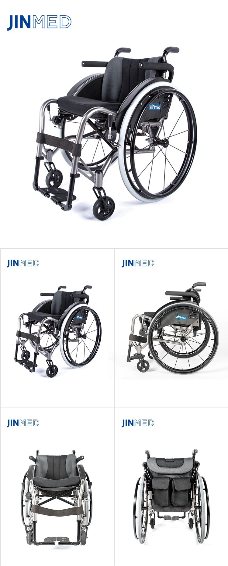 Lightweight & User-Friendly Wheelchair with Flip-Armrest, Tension Back