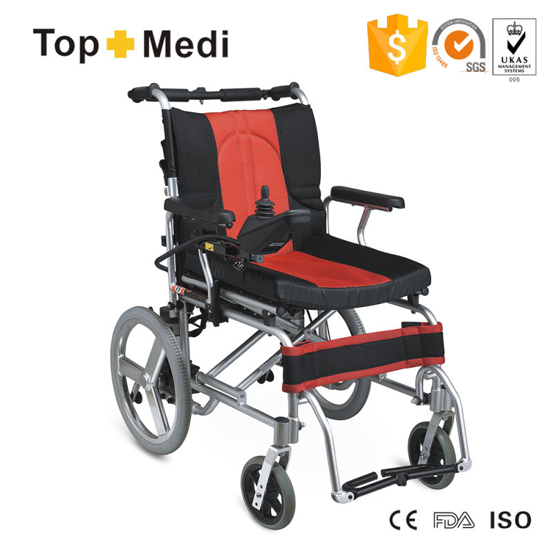 Topmedi Lightweigt Foldable Electric Wheelchairs with Small Wheel Pg Controller