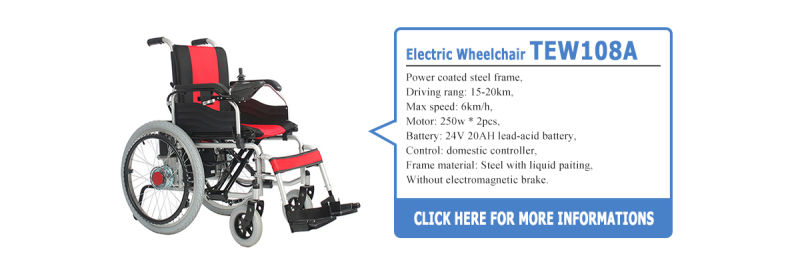 Ce Folding Aluminium Powered Portable Automatic Electric Wheelchair