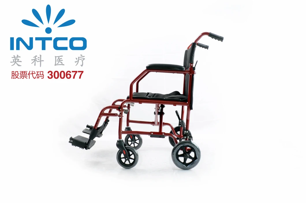 Mobility Aids portable and Compact Lightweight Aluminum/Steel Transport Wheelchair