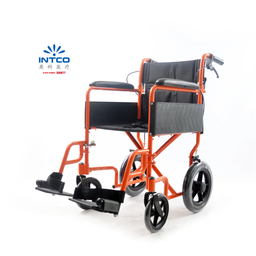 Portable Lightweight Transport Aluminum Wheelchair with Backrest Half Folding